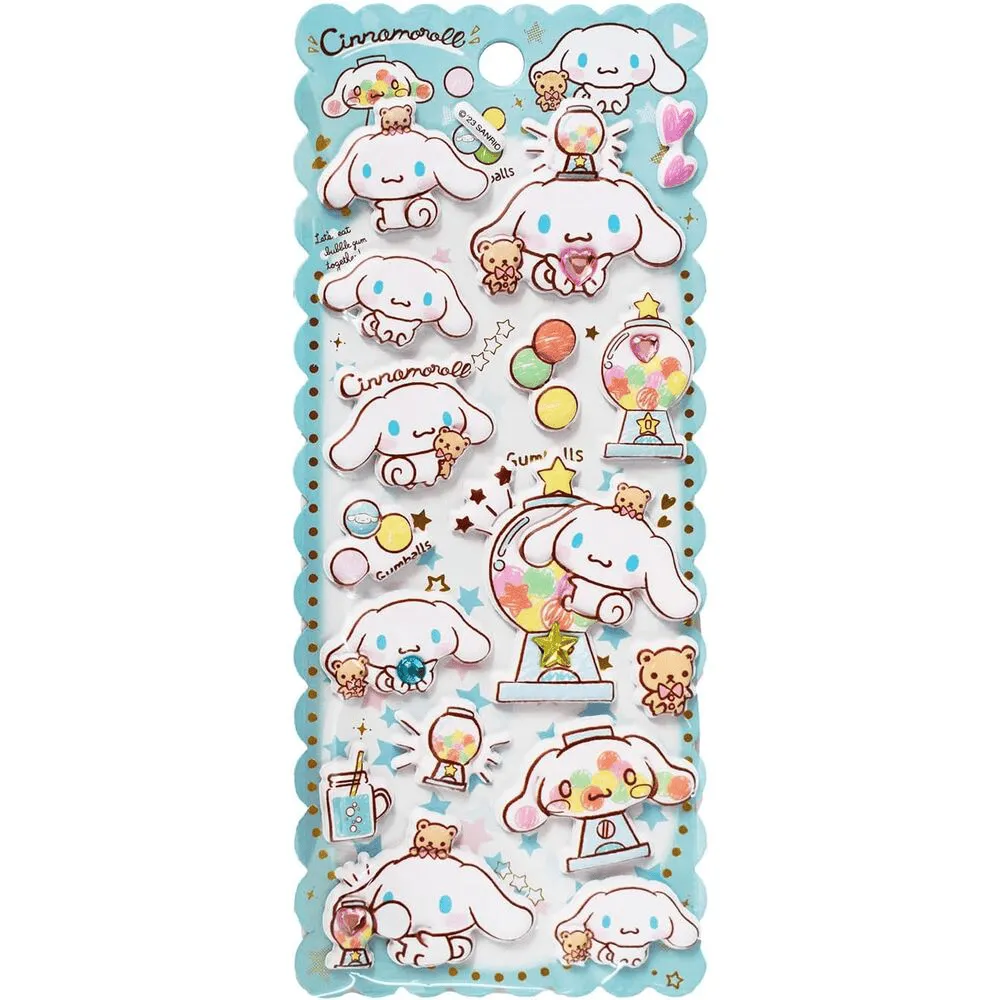 Hello Kitty Cinamoroll assorted Embossed stickers - 1 Unidade Aleatória